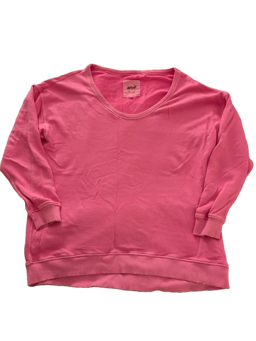 aerie Pink Scoop Neck Crew Sweatshirt